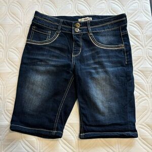 Mudd Women's Dark Blue Denim Shorts